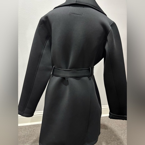 Steve Madden women’s black belted scuba coat excellent condition Large L - Picture 5 of 10